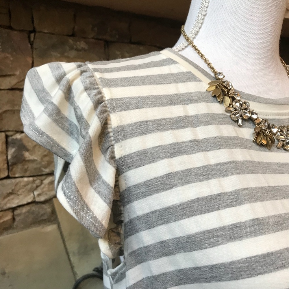 NWOT Altar’d State Striped Flutter Sleeve Top - Picture 4 of 6